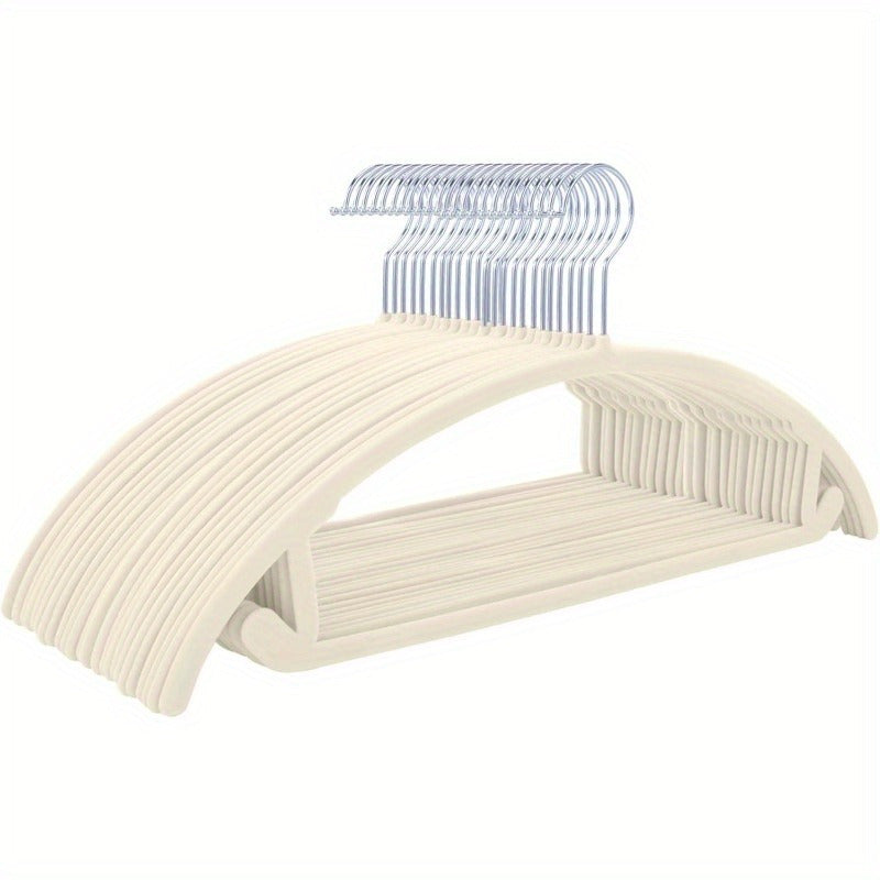 50Pcs Premium Velvet Hangers, Heavy Duty Non-Slip Space Saving Hangers with Chrome Plated Hooks for Coats Sweaters Jackets Pants
