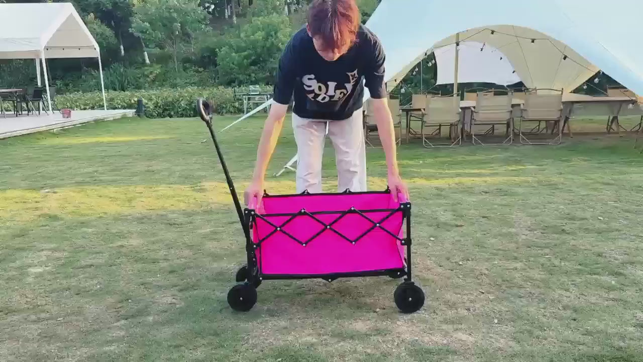 220/450/680 LBS Heavy-Duty Foldable All-Terrain Cart, Stainless Steel Frame Multifunctional Transport Wagon for Camping Gardening Beach Shopping Party